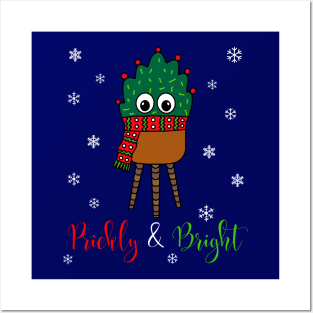 Prickly And Bright - Christmas Cactus With Scarf Posters and Art